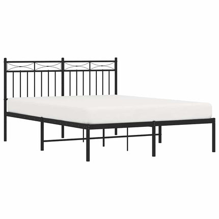 sengeramme med sengegavl 135x190 cm metal sort