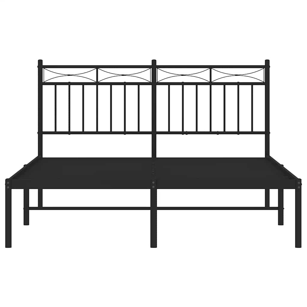 sengeramme med sengegavl 135x190 cm metal sort