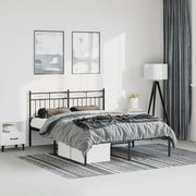 sengeramme med sengegavl 135x190 cm metal sort