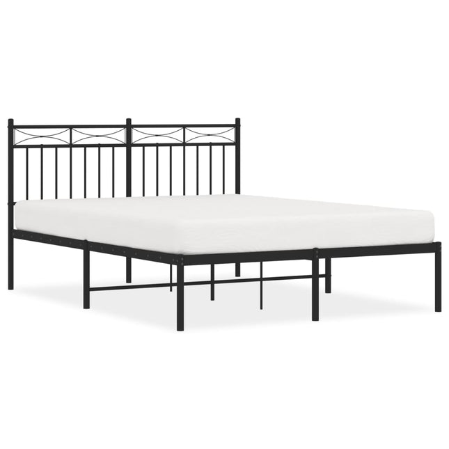 sengeramme med sengegavl 140x190 cm metal sort