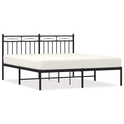 sengeramme med sengegavl 150x200 cm metal sort