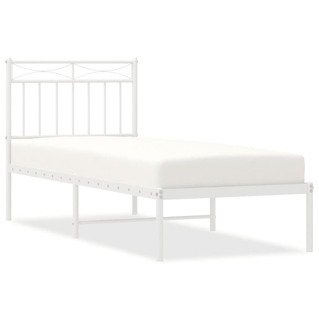 sengeramme uden madras med hovedgærde 75x190 cm hvid