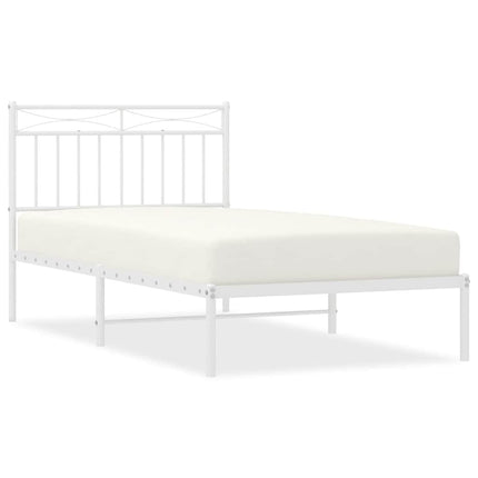 sengeramme med sengegavl 100x190 cm metal hvid
