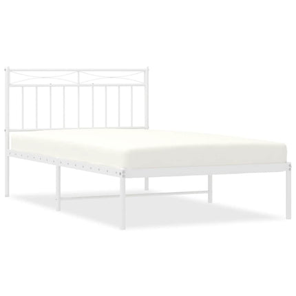 sengeramme med sengegavl 100x200 cm metal hvid