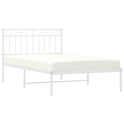 sengeramme med sengegavl 100x200 cm metal hvid