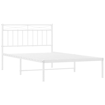 sengeramme med sengegavl 100x200 cm metal hvid