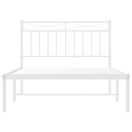 sengeramme med sengegavl 100x200 cm metal hvid