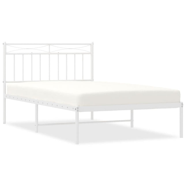 sengeramme med sengegavl 107x203 cm metal hvid
