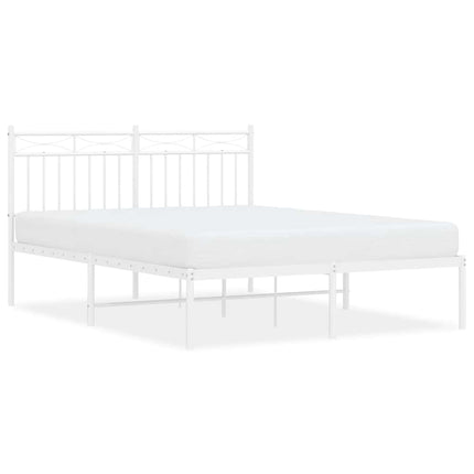 sengeramme med sengegavl 135x190 cm metal hvid
