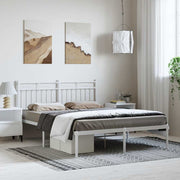 sengeramme med sengegavl 135x190 cm metal hvid