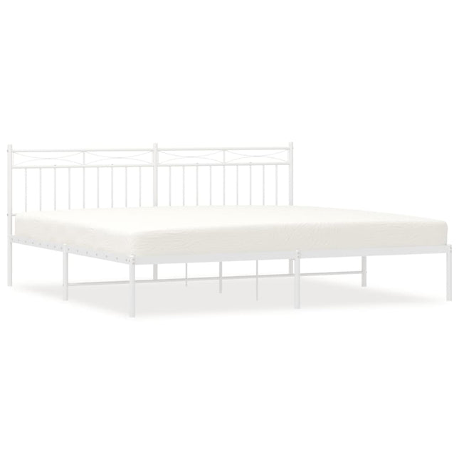 sengeramme med sengegavl 200x200 cm metal hvid