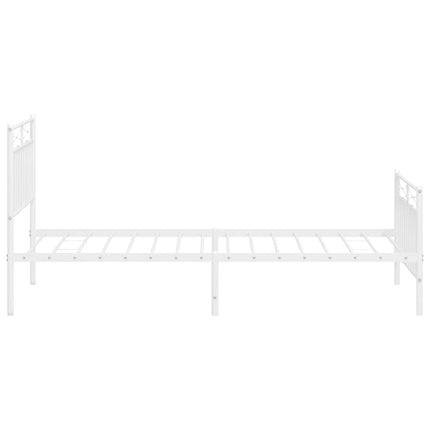 sengeramme med sengegavl og fodgærde 100x190 cm metal hvid