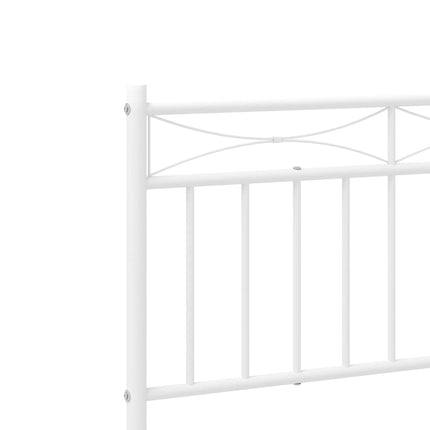 sengeramme med sengegavl og fodgærde 100x190 cm metal hvid