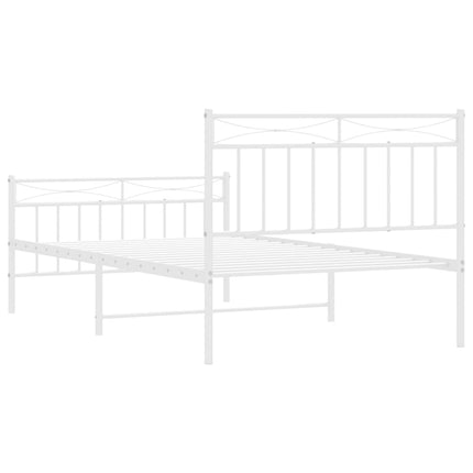sengeramme med sengegavl og fodgærde 107x203 cm metal hvid