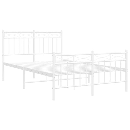 sengeramme med sengegavl og fodgærde 120x190 cm metal hvid