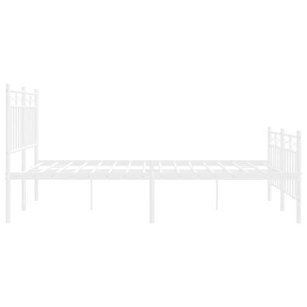 sengeramme med sengegavl og fodgærde 120x200 cm metal hvid