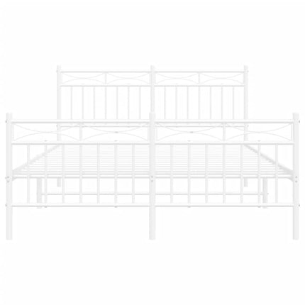 sengeramme med sengegavl og fodgærde 140x190 cm metal hvid