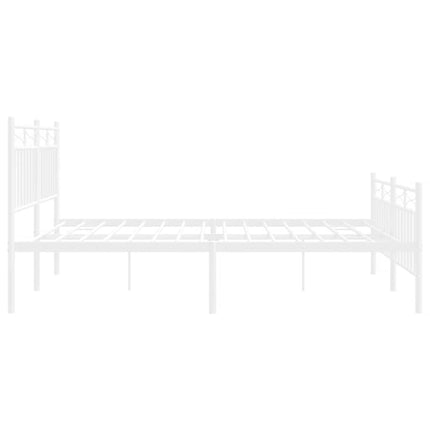 sengeramme med sengegavl og fodgærde 150x200 cm metal hvid