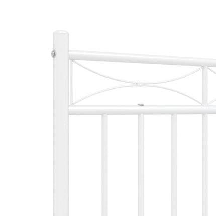 sengeramme med sengegavl og fodgærde 150x200 cm metal hvid