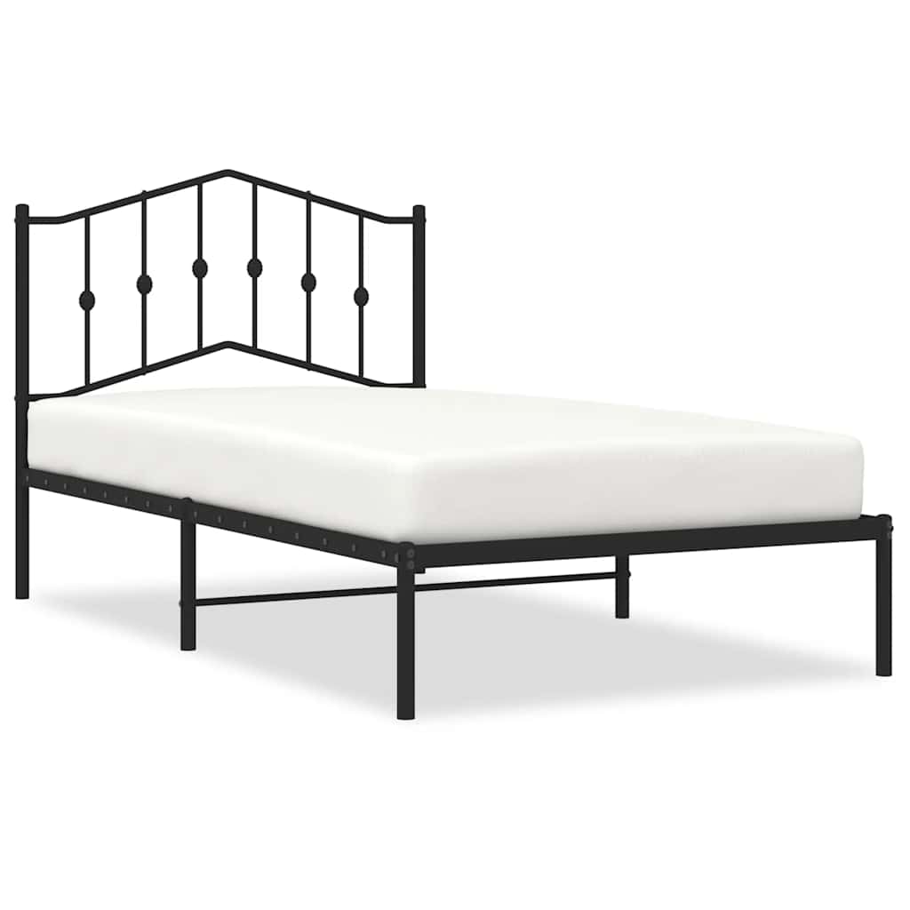 sengeramme med sengegavl 100x190 cm metal sort