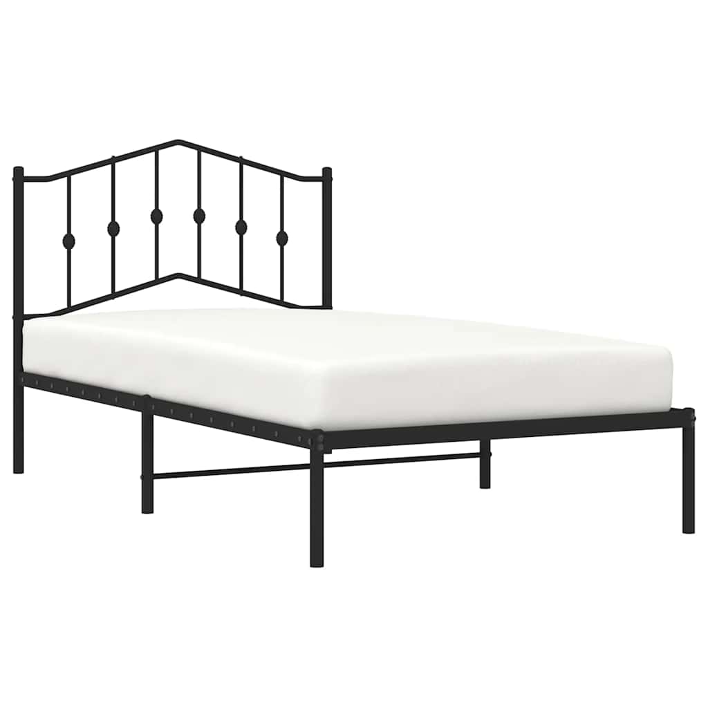 sengeramme med sengegavl 100x190 cm metal sort