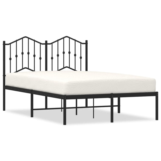 sengeramme med sengegavl 120x190 cm metal sort