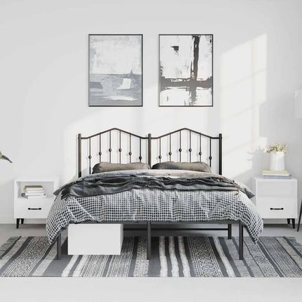 sengeramme med sengegavl 135x190 cm metal sort