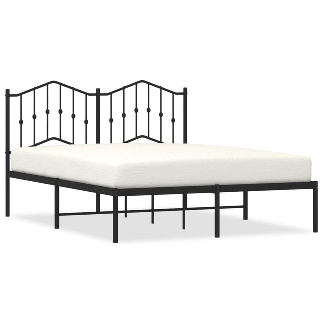 sengeramme med sengegavl 140x190 cm metal sort