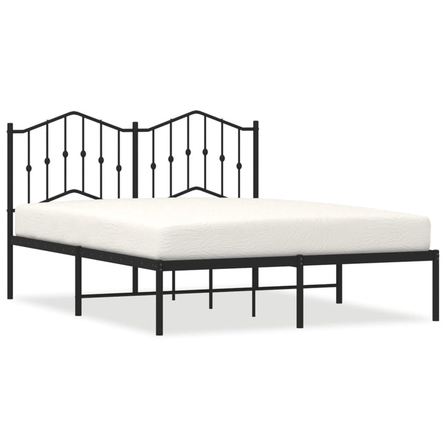 sengeramme med sengegavl 140x200 cm metal sort