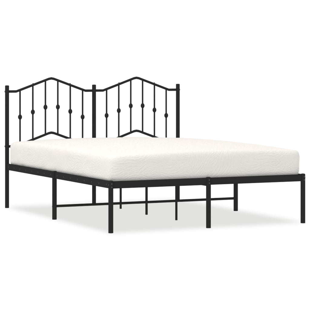 sengeramme med sengegavl 140x200 cm metal sort