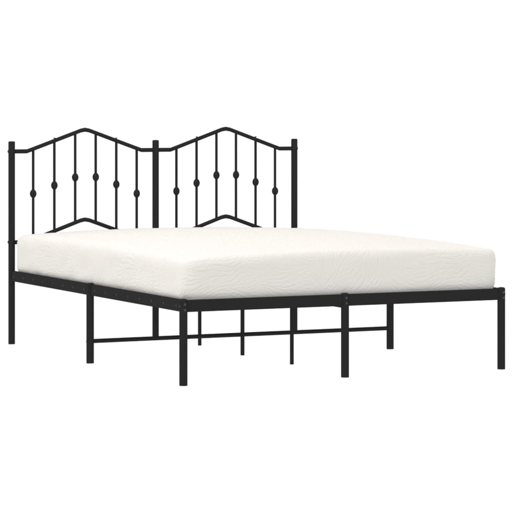 sengeramme med sengegavl 140x200 cm metal sort