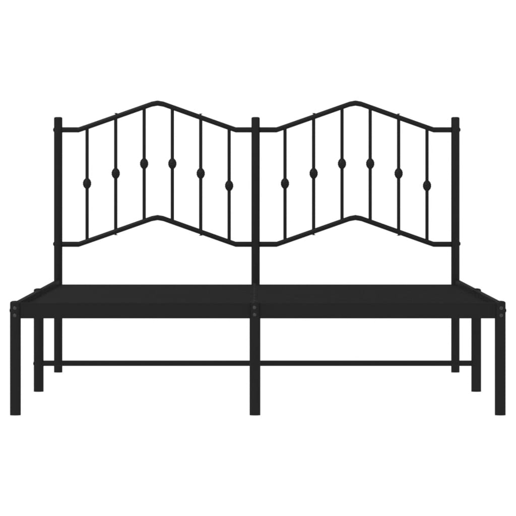 sengeramme med sengegavl 140x200 cm metal sort