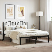 sengeramme med sengegavl 140x200 cm metal sort