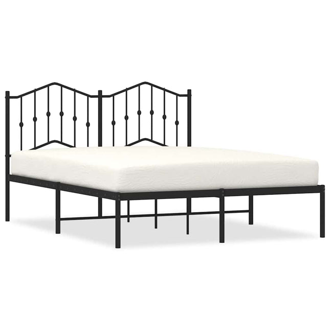 sengeramme med sengegavl 150x200 cm metal sort