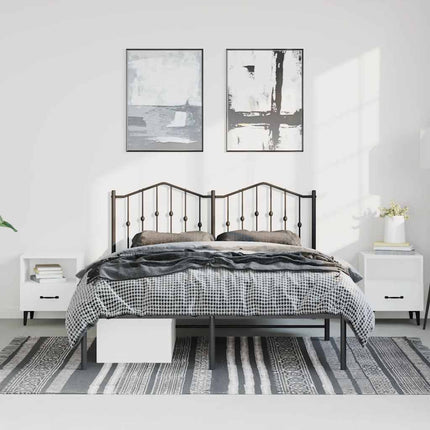 sengeramme med sengegavl 150x200 cm metal sort
