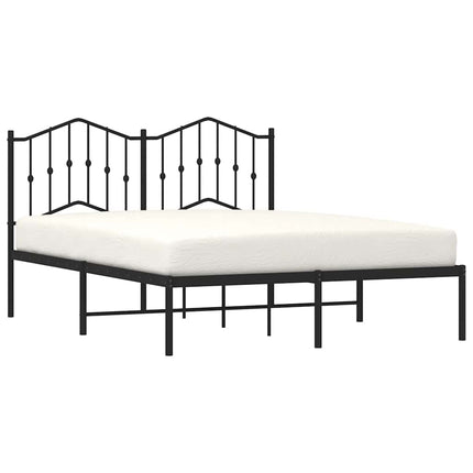 sengeramme med sengegavl 150x200 cm metal sort