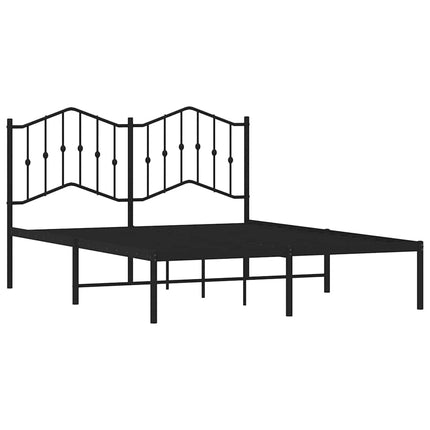 sengeramme med sengegavl 150x200 cm metal sort