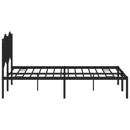 sengeramme med sengegavl 150x200 cm metal sort