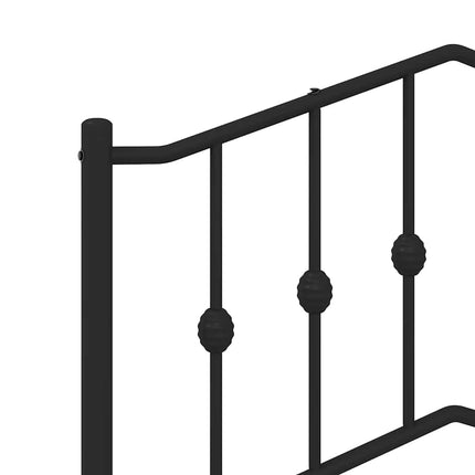 sengeramme med sengegavl 150x200 cm metal sort