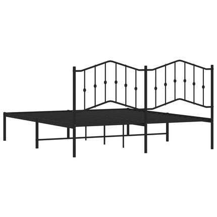 sengeramme med sengegavl 180x200 cm metal sort