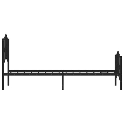 sengeramme med sengegavl og fodgærde 75x190 cm metal sort