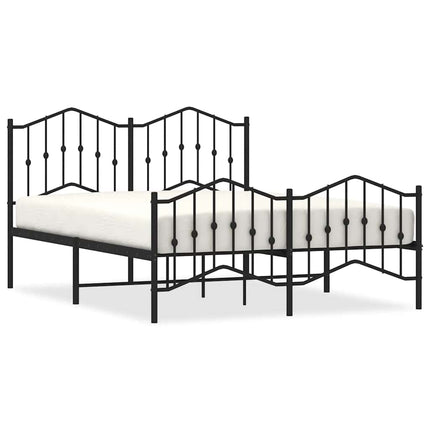 sengeramme med sengegavl og fodgærde 150x200 cm metal sort