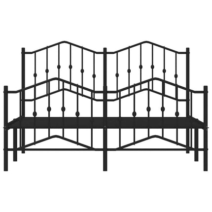sengeramme med sengegavl og fodgærde 150x200 cm metal sort