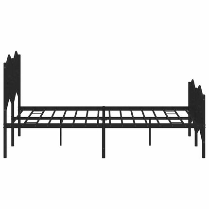 sengeramme med sengegavl og fodgærde 150x200 cm metal sort