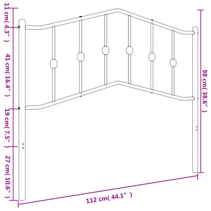 udskiftningsgavl 107 cm metal sort