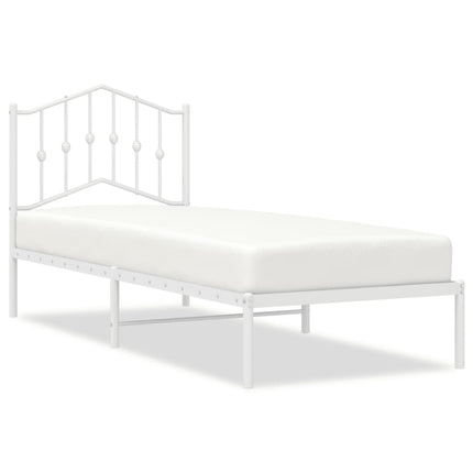 sengeramme uden madras med hovedgærde 75x190 cm hvid