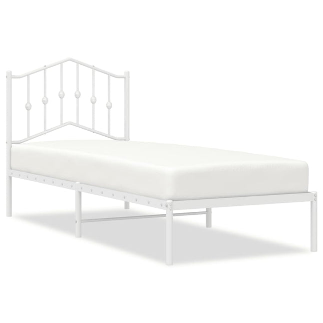sengeramme uden madras med hovedgærde 75x190 cm hvid