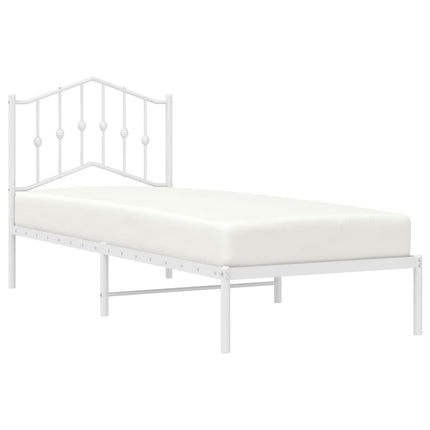 sengeramme uden madras med hovedgærde 75x190 cm hvid