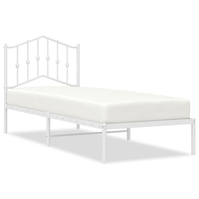 sengeramme med sengegavl 90x190 cm metal hvid