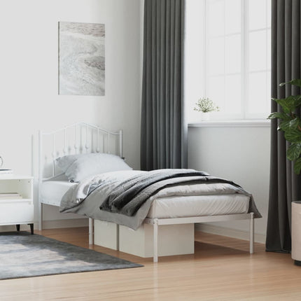 sengeramme med sengegavl 90x190 cm metal hvid